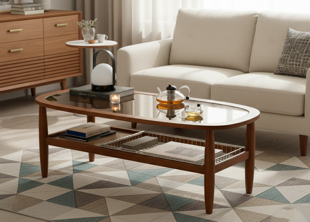 The Fluted Glass Top Centre Table