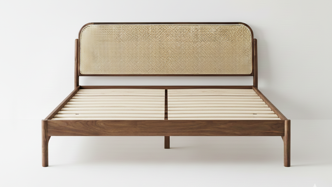 The "Lumin" Rattan Cane Bed