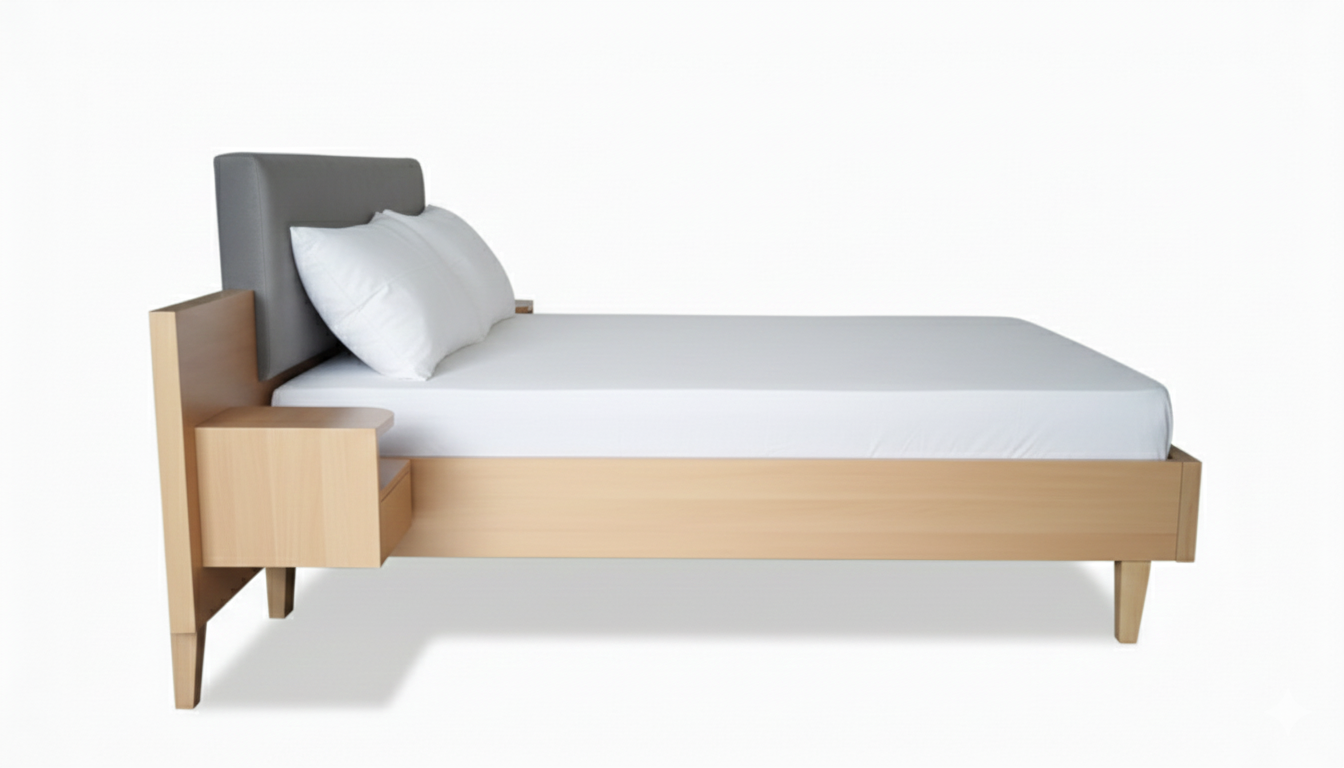 The Fusion Bed wth Integrated side tables without storage