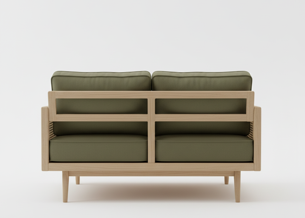 The Bali Cane 3 Seater wooden Sofa