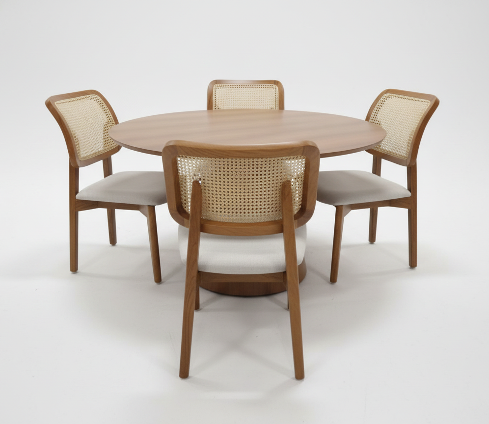Curator Cane 4 Seater Dining Set