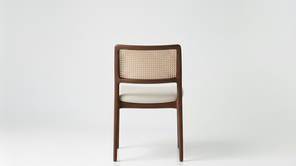 Casa Cane Chair ( Walnut Finish,Beige )