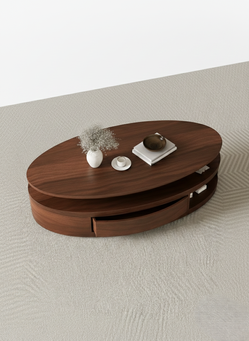 The Oval Walnut Centre Table