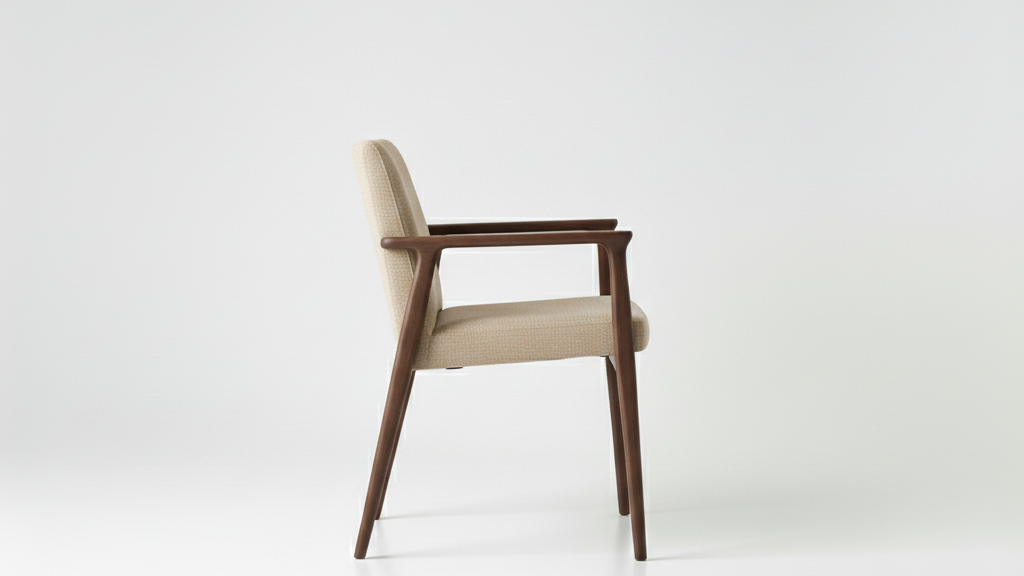 Nordic Crest Chair ( Warm Beige, Dark Walnut )