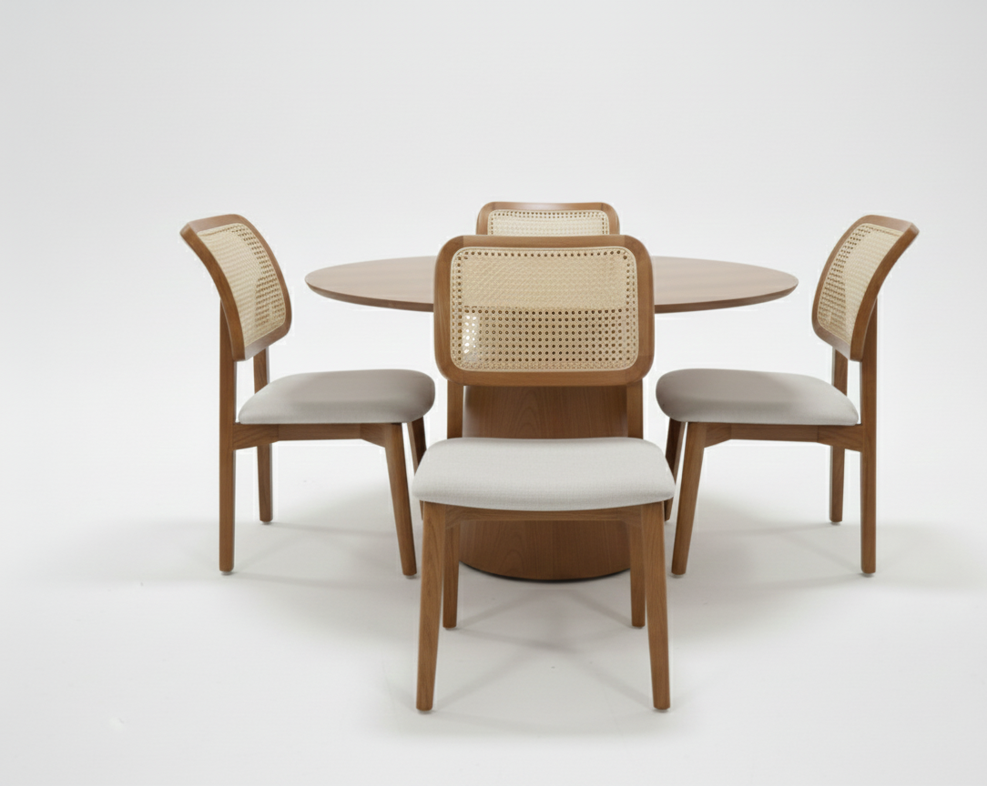 Curator Cane 4 Seater Dining Set