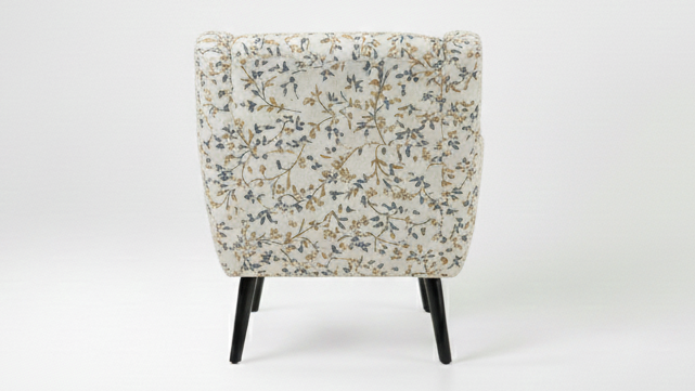 Juniper Lounge chair ( Cream ,Walnut Finish )