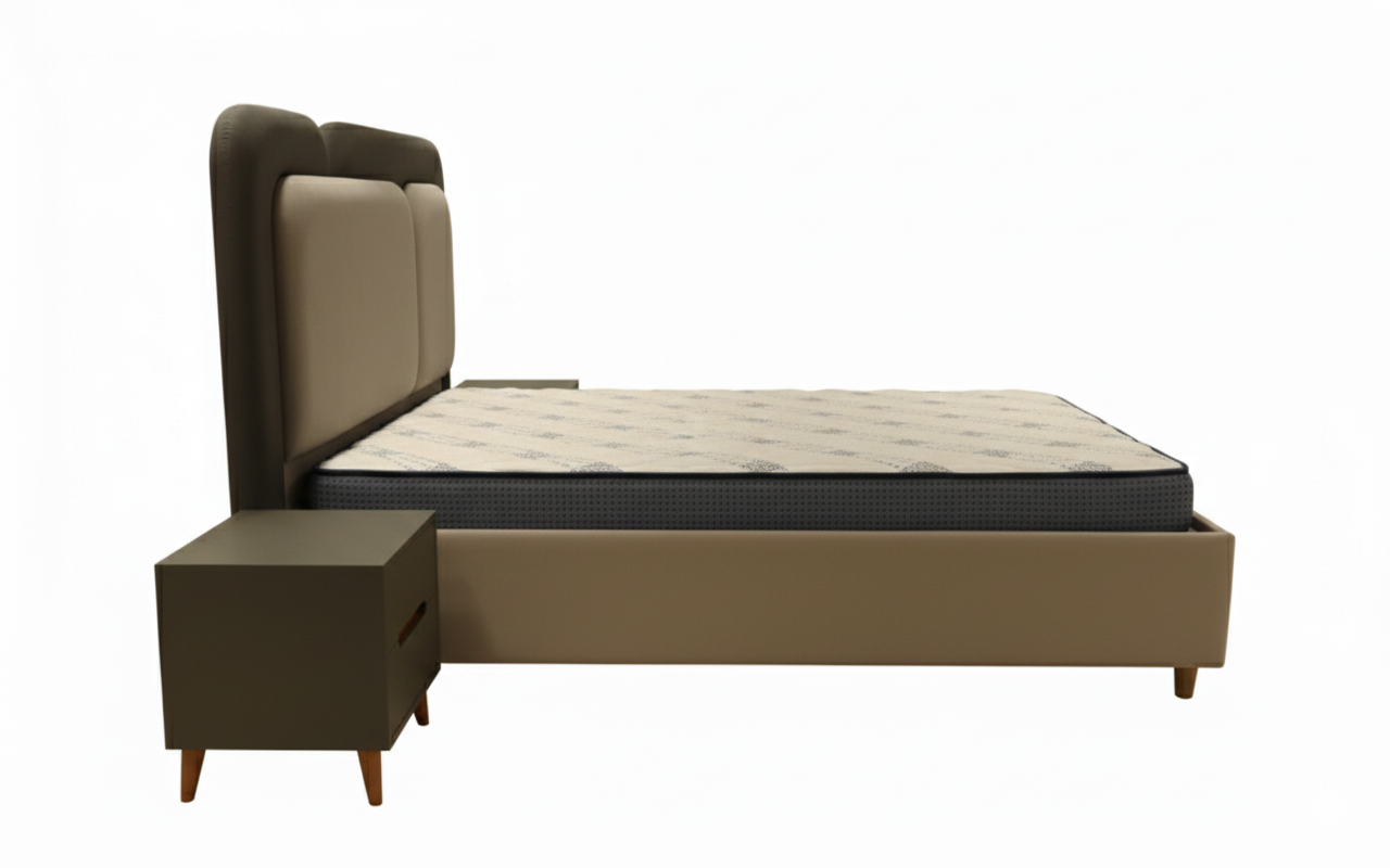 The Solstice Bed Fully Upholstered with Hydraulic Storage