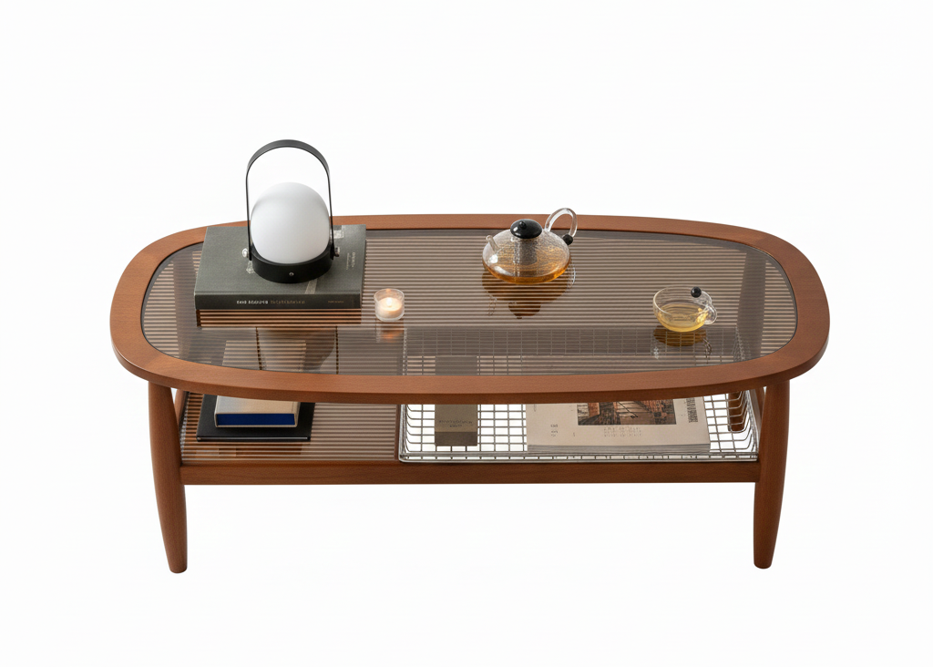 The Fluted Glass Top Centre Table