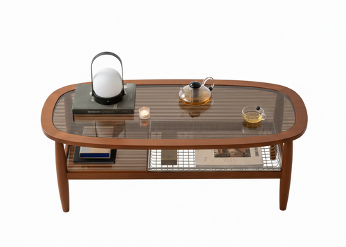 The Fluted Glass Top Centre Table