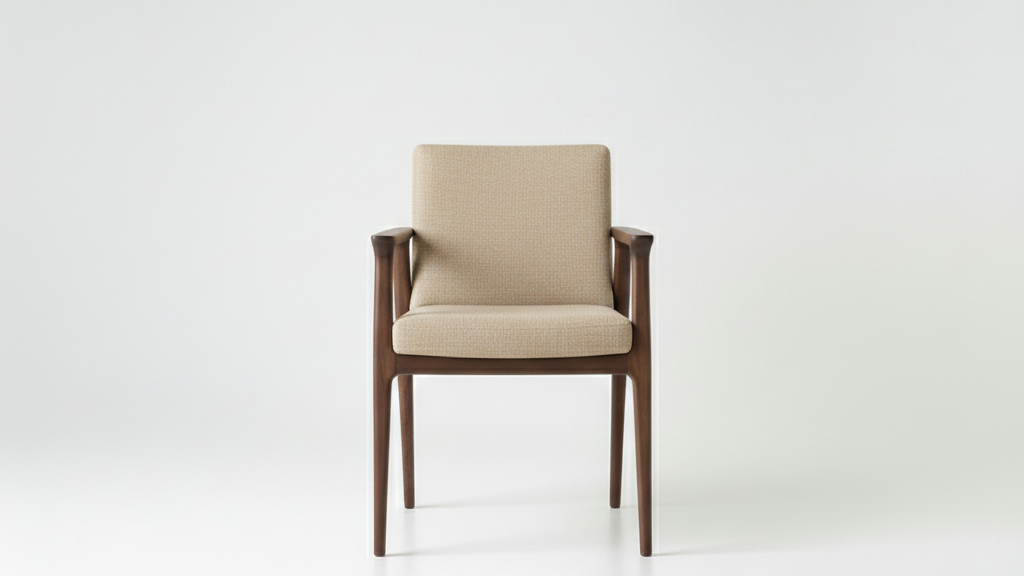 Nordic Crest Chair ( Warm Beige, Dark Walnut )