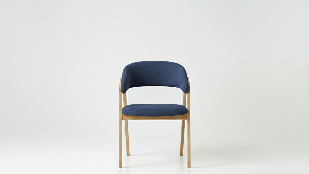 Kelsey Arm Chair ( Indigo,Natural Wood )