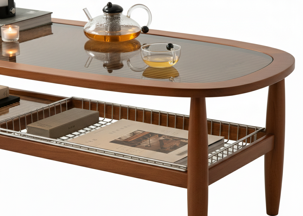 The Fluted Glass Top Centre Table