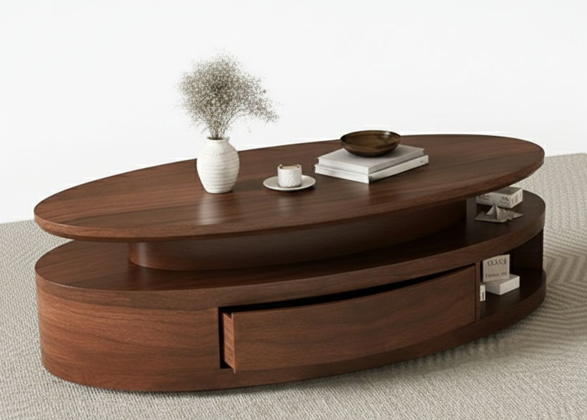 The Oval Walnut Centre Table