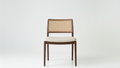 Casa Cane Chair ( Walnut Finish,Beige )