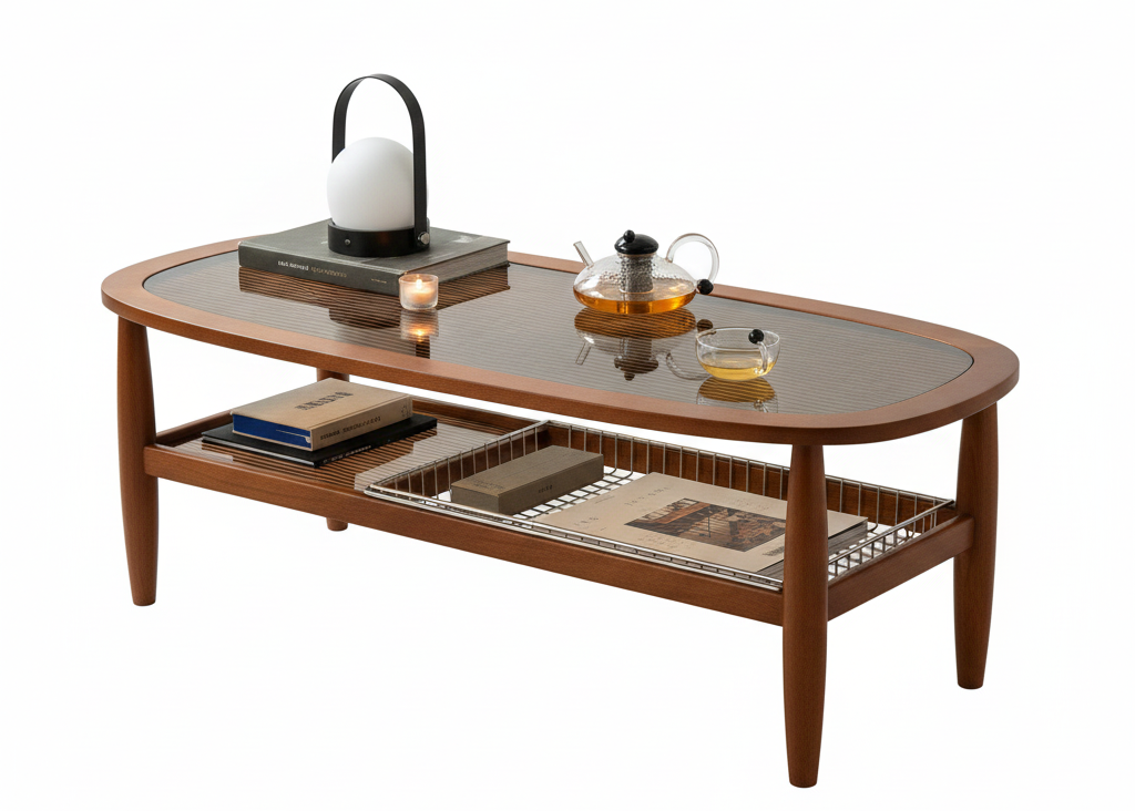 The Fluted Glass Top Centre Table