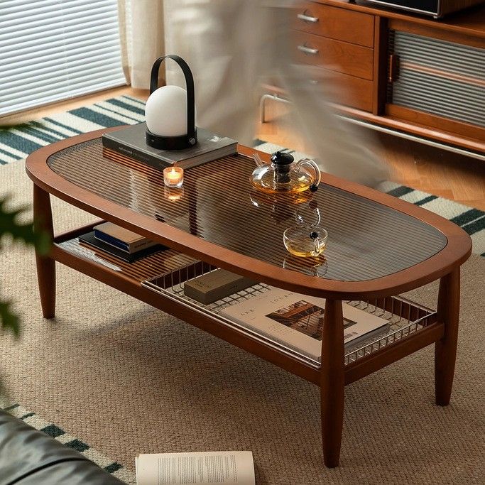 The Fluted Glass Top Centre Table